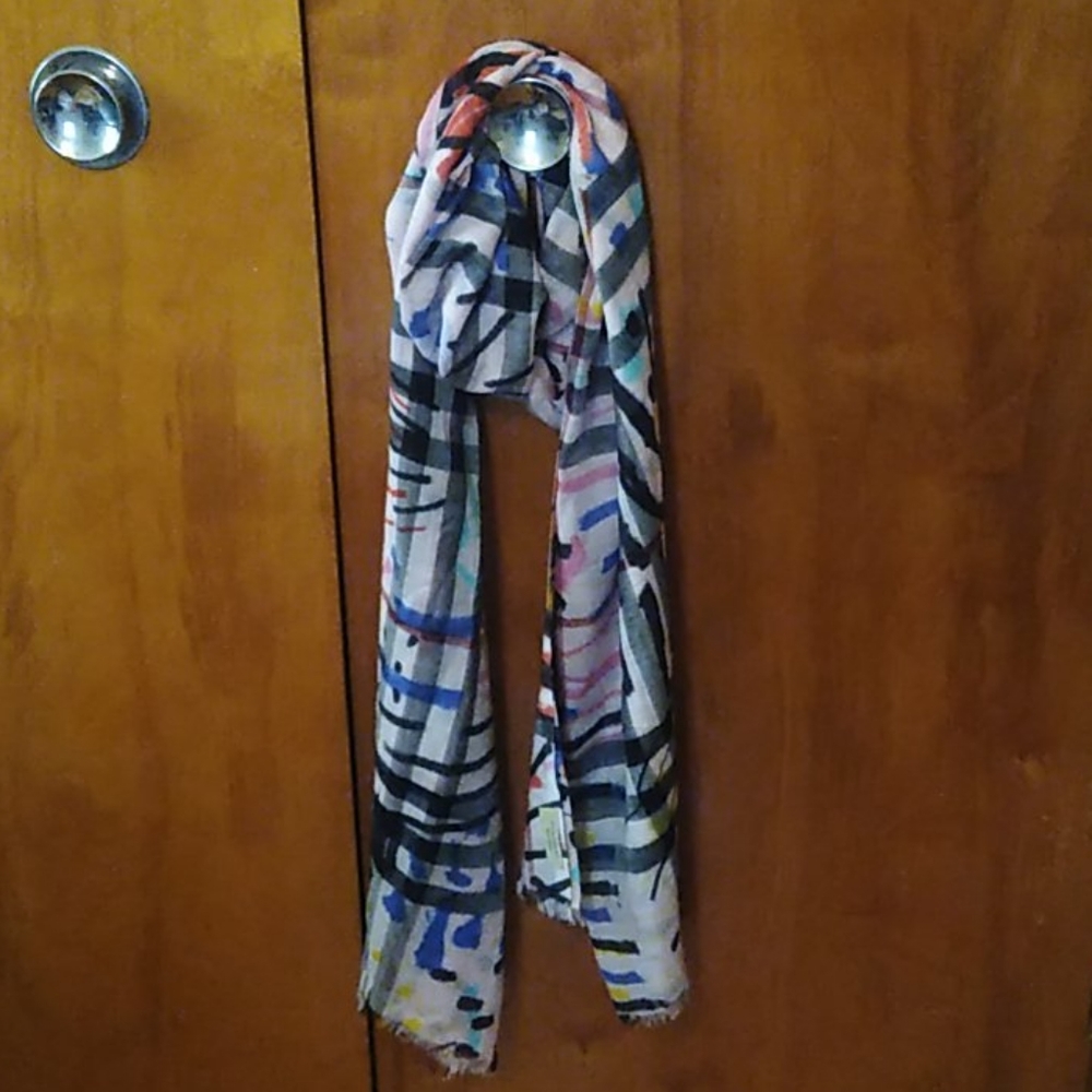 Burberry grafitti wool silk scarf